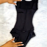 Women's Open-Bust Shapewear Bodysuit – Thong Waist Trainer with Butt Lift