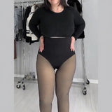 High-Waisted Sheer Tummy Control Legging Tights