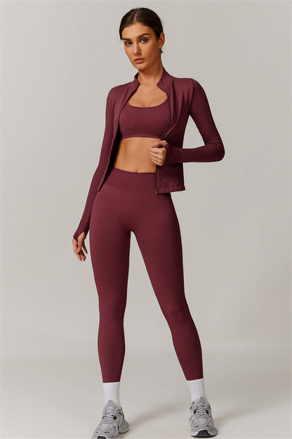 The Nova Luxe Jacket Sports Bra Leggings 3-Piece Set