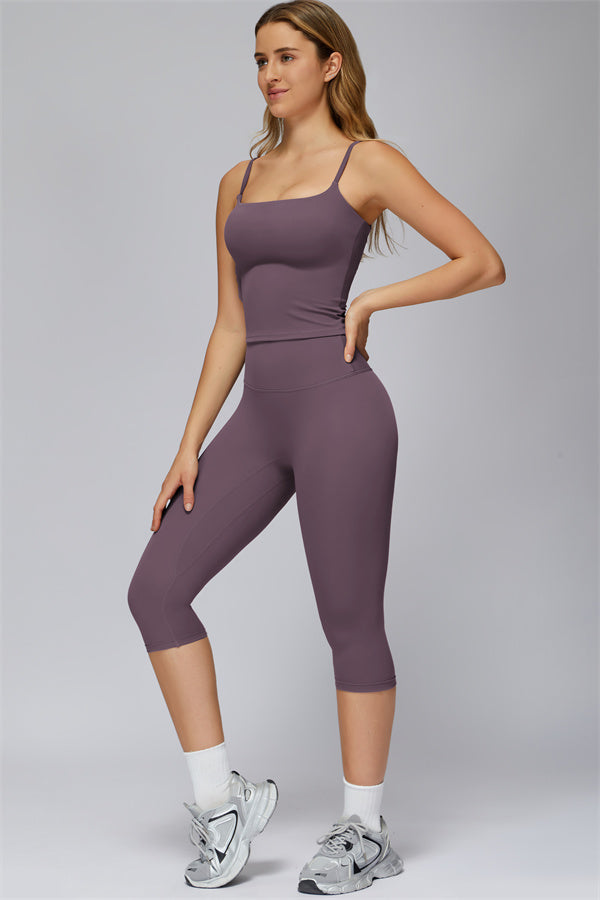 The FlexCore Crop Tank Capri Leggings 2-Piece Set