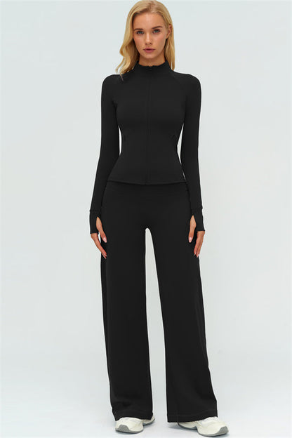 The Twirl Zip Jacket New Straight Leg Pants 2-Piece Set