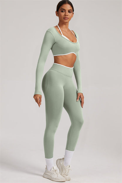 The Elevate New Long Sleeve Crop top Leggings 2-Piece Set