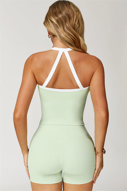 The Quest Cross Back Crop Top Shorts 2-Piece Set