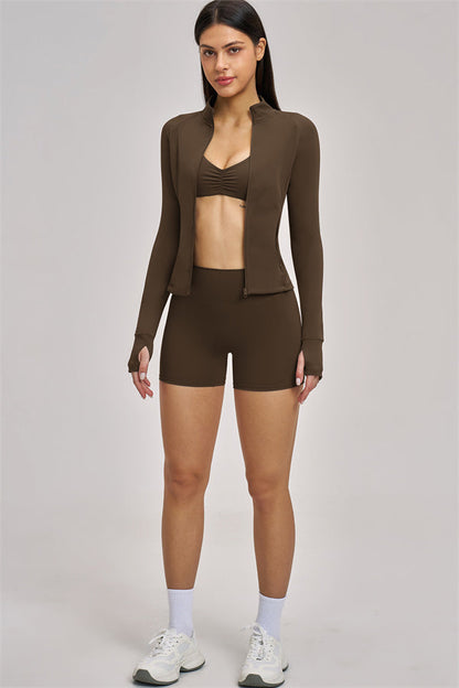 The Swoon Jacket Sports Bra Shorts 3-Piece Set