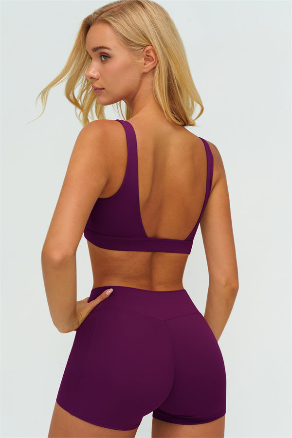 The Lushness V-Back Sports Bra Shorts 2-Piece Set