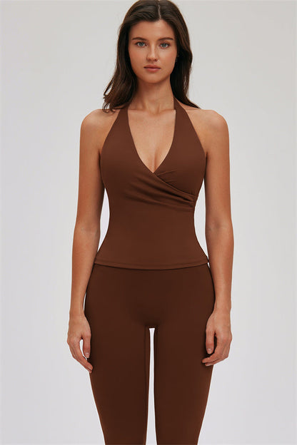 The Twirl Halter Tank Top Capri Leggings 2-Piece Set