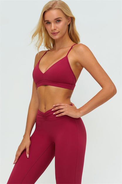 The Lushness Y-Back Sports Bra Flared Leggings 2-Piece Set