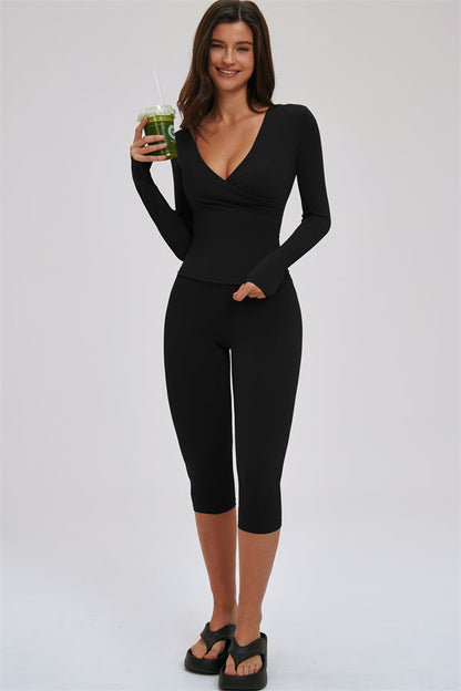 The Twirl Halter Tank Top Capri Leggings 2-Piece Set