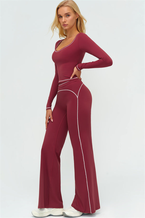The Amara Long Sleeve T-shirt Flared Leggings 2-Piece Set