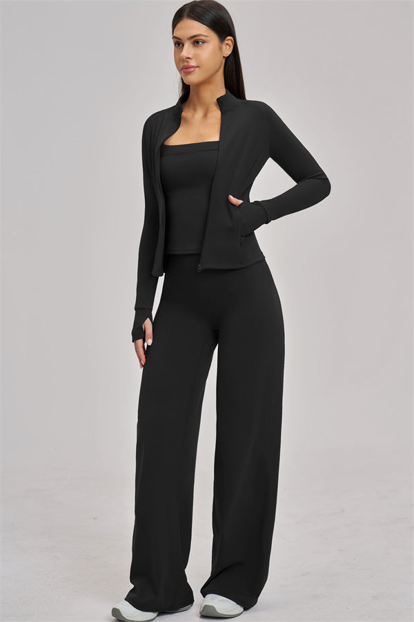 The Swoon Jacket Tank Top Flared Leggings 3-Piece Set