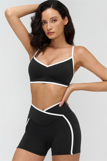 The Crave Contrast Sports Bra Shorts 2-Piece Set