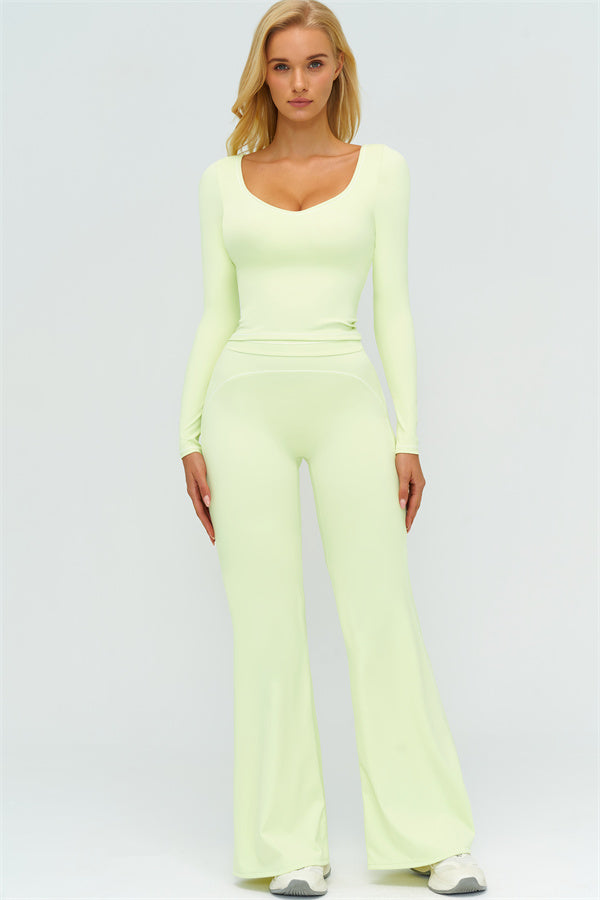 The Amara Long Sleeve T-shirt Flared Leggings 2-Piece Set
