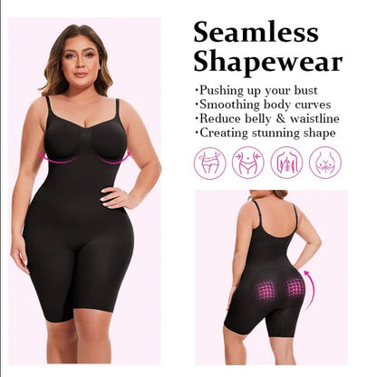 Seamless Postpartum Shapewear | Mid-Thigh Tummy Control Bodysuit