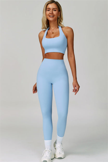The Seraphine Halter Crop Top Leggings 2-Piece Set
