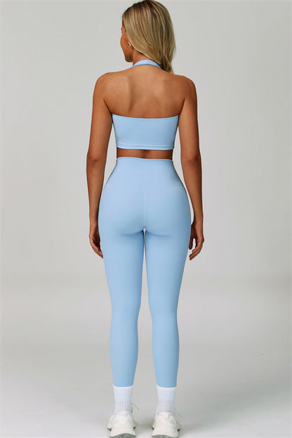 The Seraphine Halter Crop Top Leggings 2-Piece Set