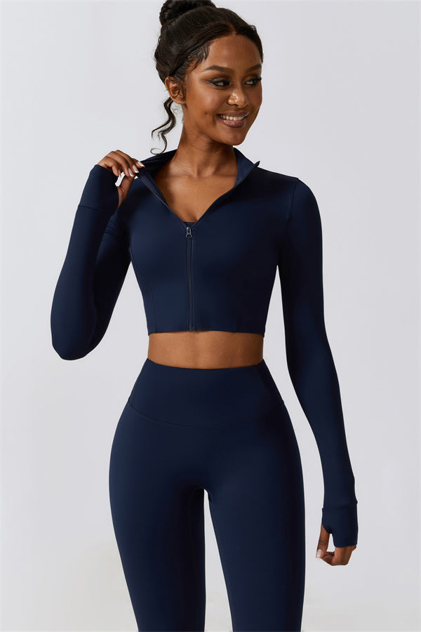 Juno Star Jacket Sports Bra Leggings 3-Piece Set