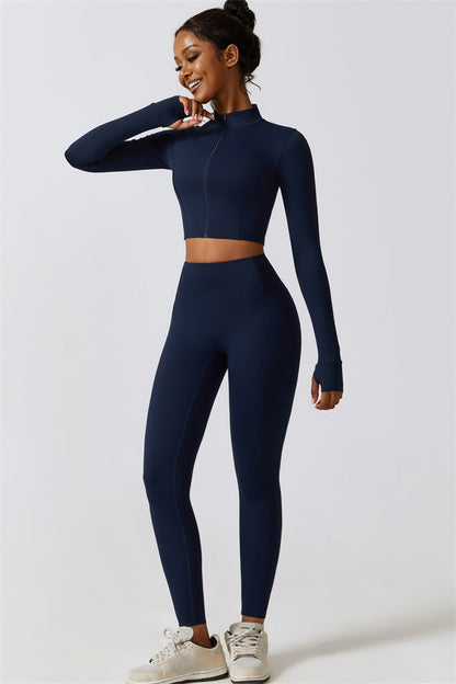 Juno Star Jacket Sports Bra Leggings 3-Piece Set