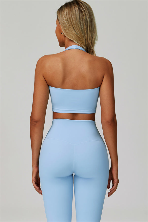 The Seraphine Halter Crop Top Leggings 2-Piece Set