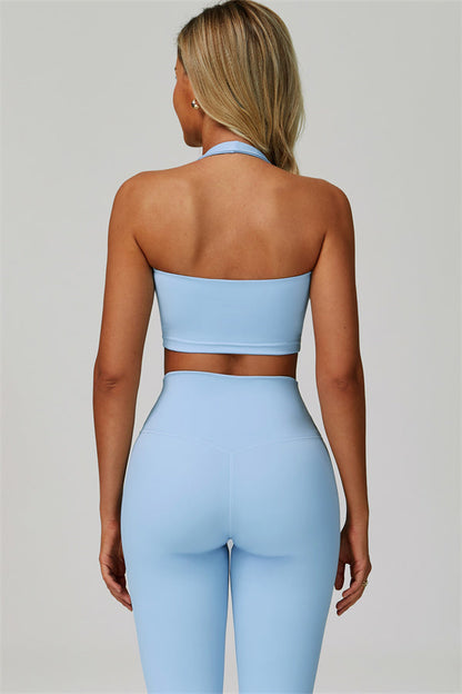 The Seraphine Halter Crop Top Leggings 2-Piece Set