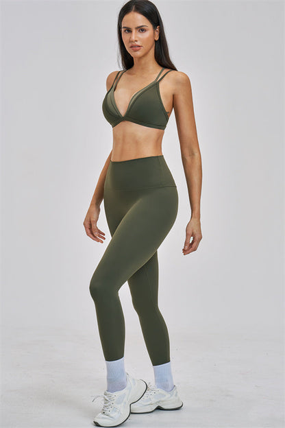 The Seraphine Layered V Sports Bra Leggings 2-Piece Set