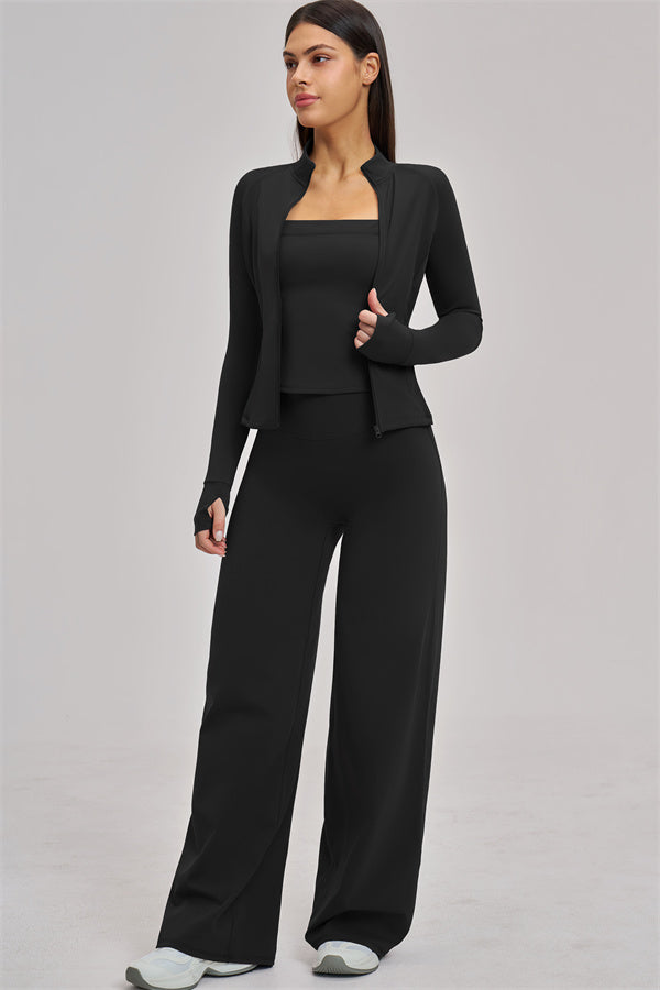 The Swoon Jacket Tank Top Flared Leggings 3-Piece Set