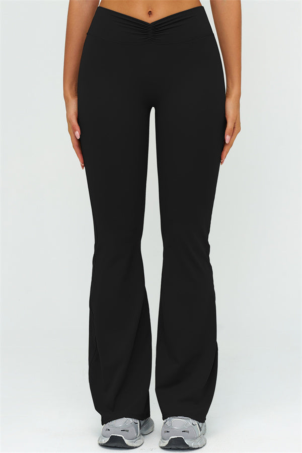 The Lushness Long Sleeve Crop Top Flared Leggings 2-Piece Set