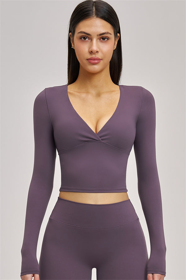 The Swoon Long Sleeve Crop top Shorts 2-Piece Set