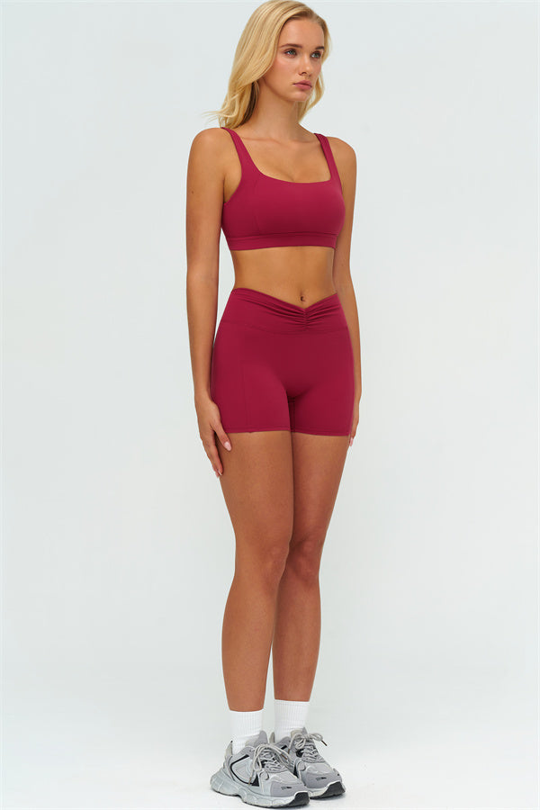 The Lushness V-Back Sports Bra Shorts 2-Piece Set