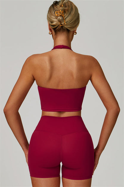 The Seraphine Halter Crop Top Shorts 2-Piece Set