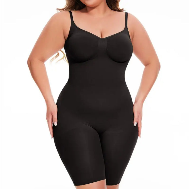 Seamless Postpartum Shapewear | Mid-Thigh Tummy Control Bodysuit