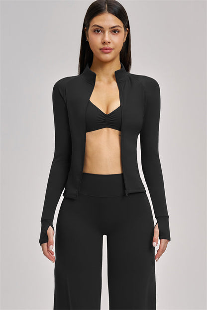The Swoon Jacket Sports Bra Flared Leggings 3-Piece Set
