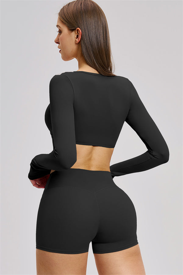 The Zestful Long Sleeve Crop Top