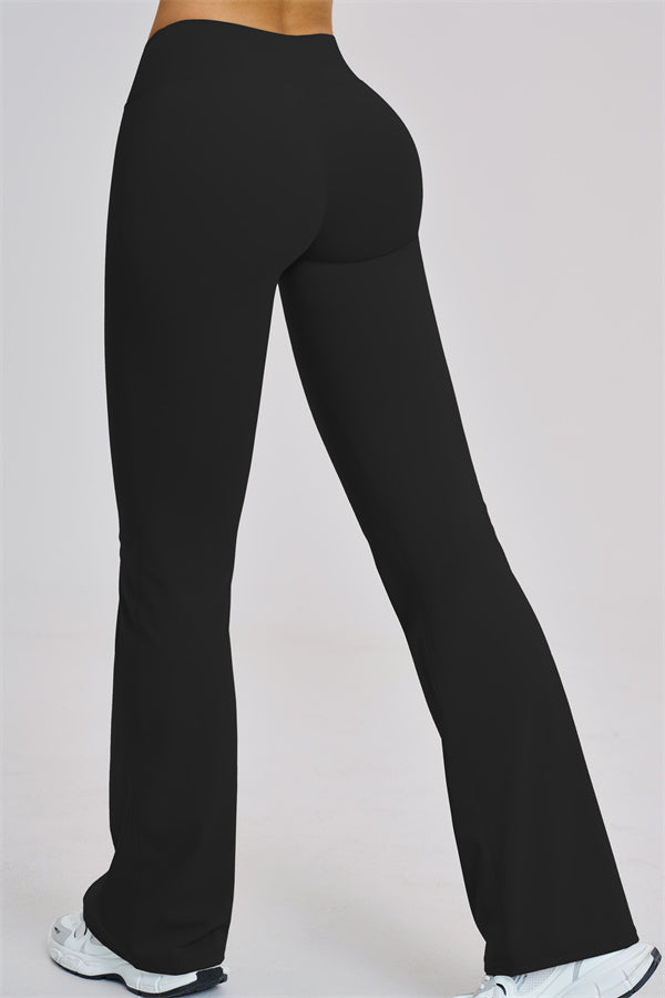 The Zestful Long Sleeve Crop Top Flared Leggings 2-Piece Set