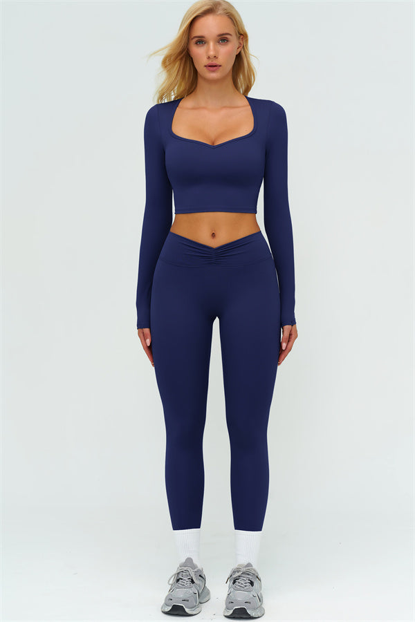 The Lushness Long Sleeve Crop top Leggings 2-Piece Set