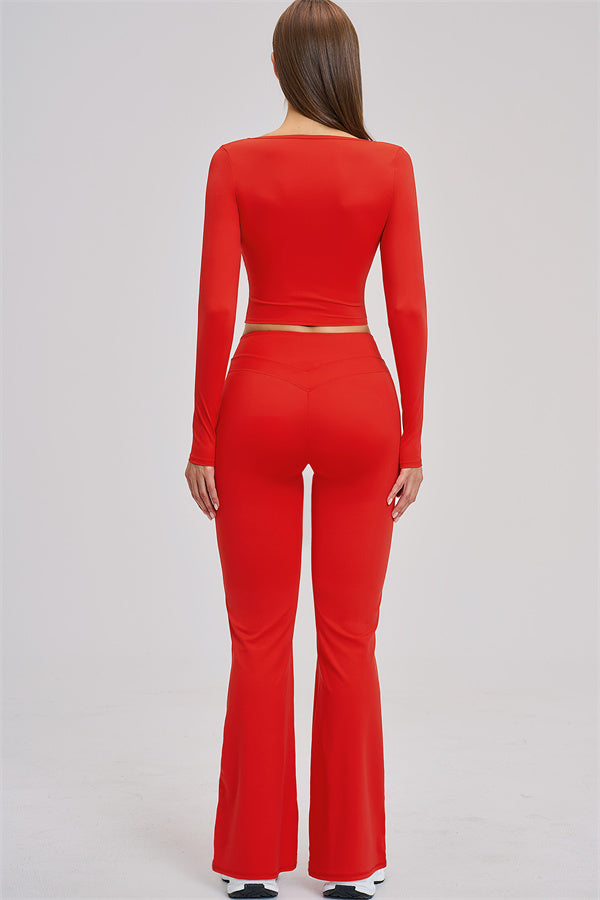 The Stride Long Sleeve T-shirt Flared Leggings 2-Piece Set