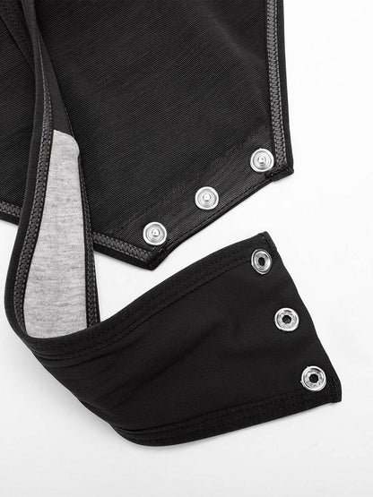 V-Neck Pleated Tummy Control Bodysuit