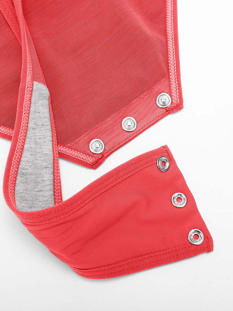 V-Neck Pleated Tummy Control Bodysuit
