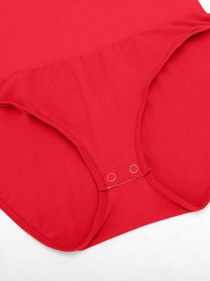 Seamless Crew-Neck Long-Sleeve Tummy Control Bodysuit