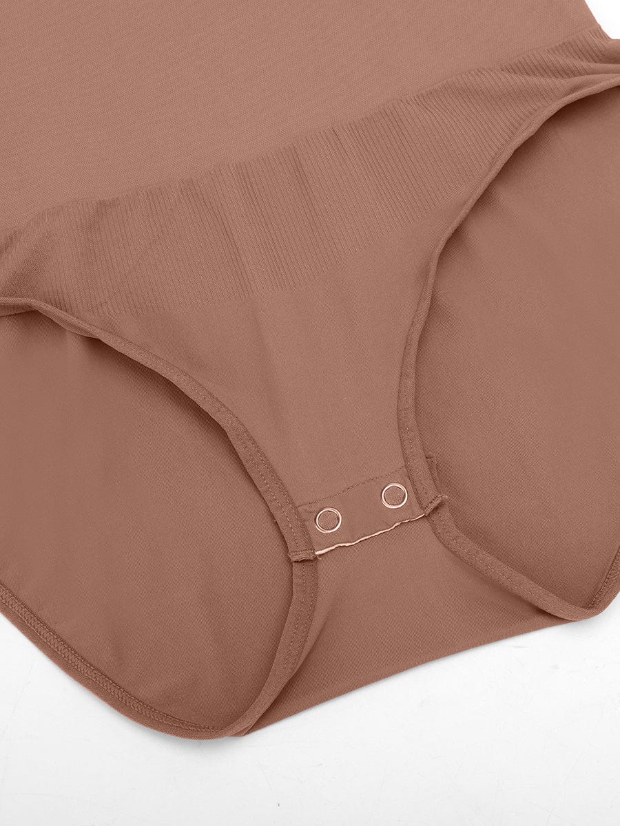 Seamless Crew-Neck Long-Sleeve Tummy Control Bodysuit