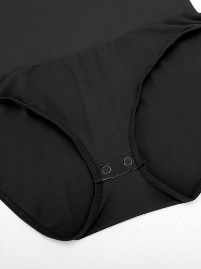 Seamless Crew-Neck Long-Sleeve Tummy Control Bodysuit