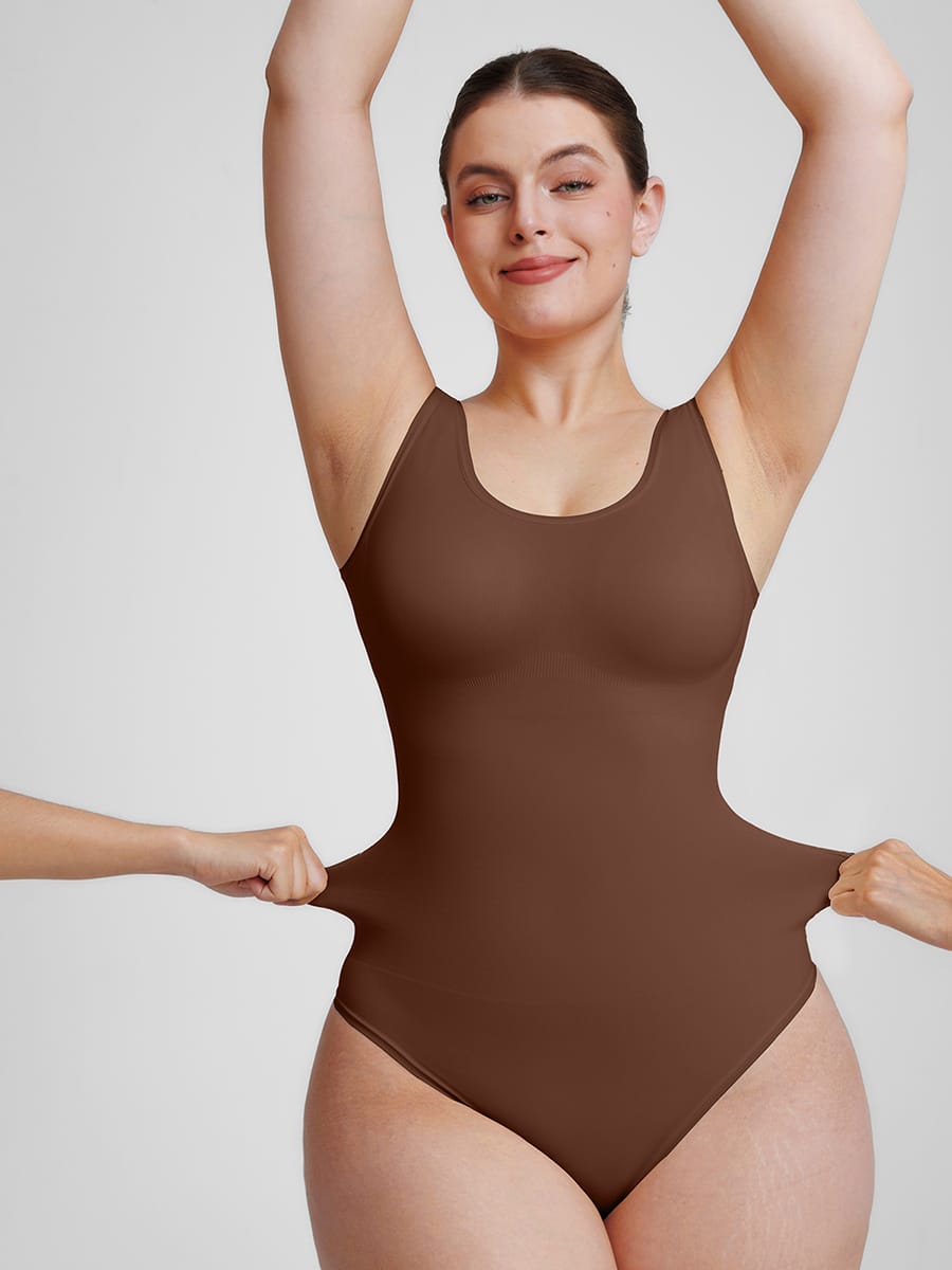 Eco-Friendly Seamless Tummy Control Thong Bodysuit