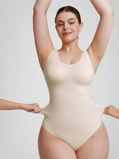 Eco-Friendly Seamless Tummy Control Thong Bodysuit