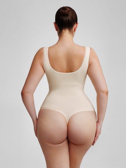 Eco-Friendly Seamless Tummy Control Thong Bodysuit