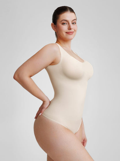 Eco-Friendly Seamless Tummy Control Thong Bodysuit