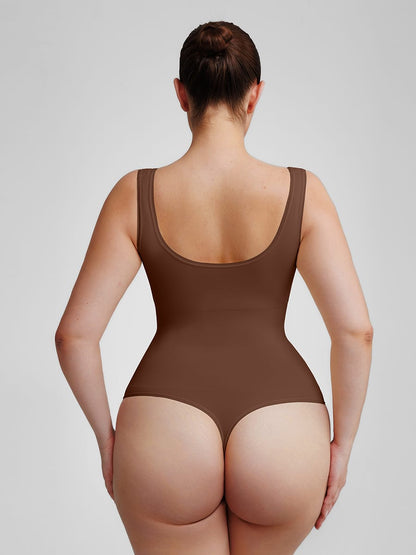 Eco-Friendly Seamless Tummy Control Thong Bodysuit