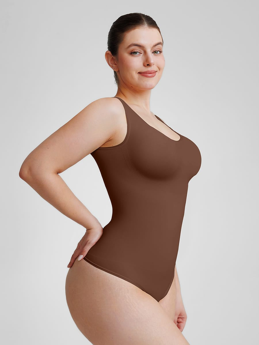 Eco-Friendly Seamless Tummy Control Thong Bodysuit