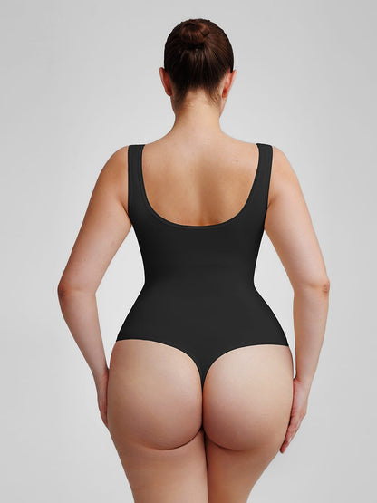 Eco-Friendly Seamless Tummy Control Thong Bodysuit