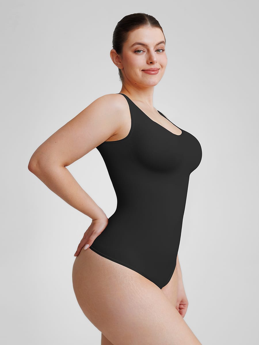 Eco-Friendly Seamless Tummy Control Thong Bodysuit