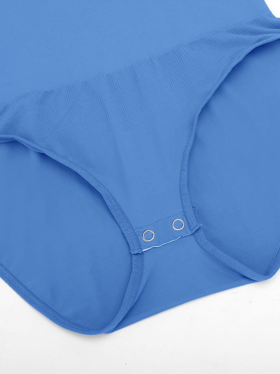 Seamless Crew-Neck Long-Sleeve Tummy Control Bodysuit