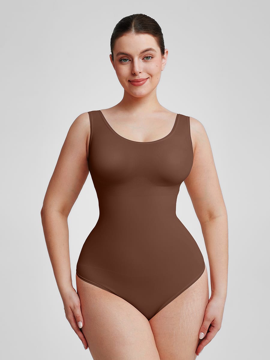 Eco-Friendly Seamless Tummy Control Thong Bodysuit
